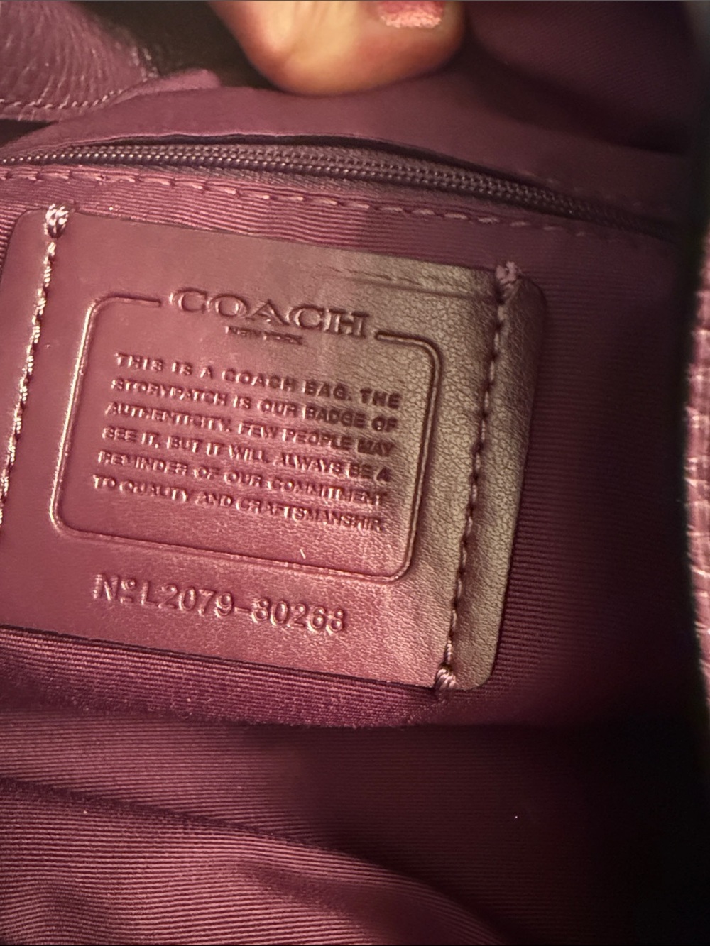 Coach Pebbled Leather Hobo Bag in Plum - Picture 2 of 9